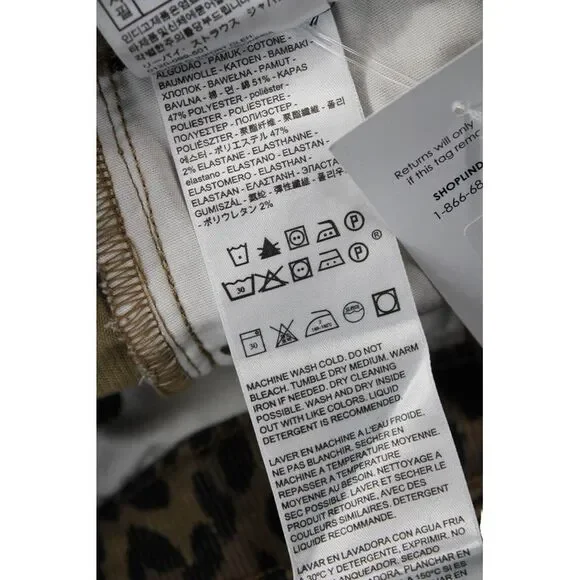 Levis Women Cropped Pants Brown Leopard Print 25in Inseam Size 24 - Picture 5 of 7